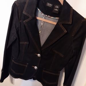 NWOT*Nicole Miller denim bling blazer